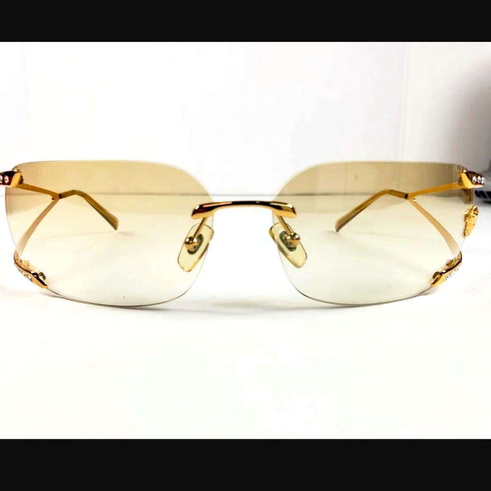 Versace vintage rimless gold sunglasses